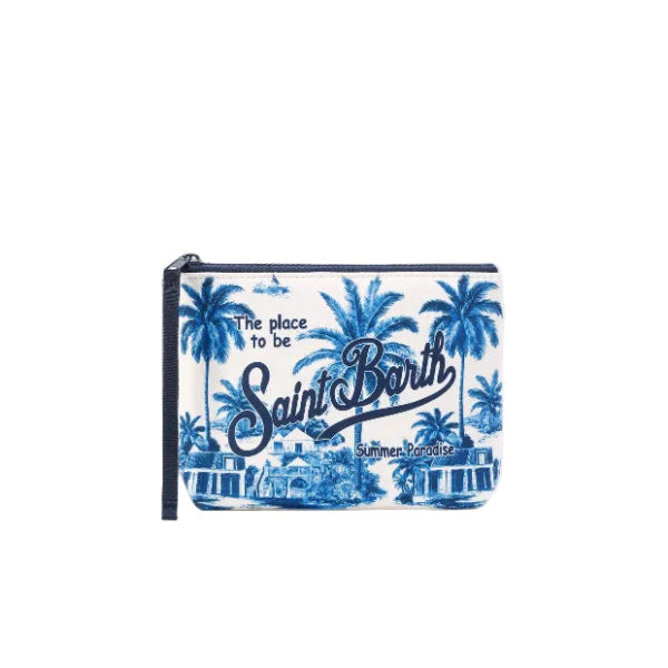 MC2 SAINT BARTH ALINE SCUBA POUCH WITH TOILE DE JOUY PRINT | SPECIAL EDITION