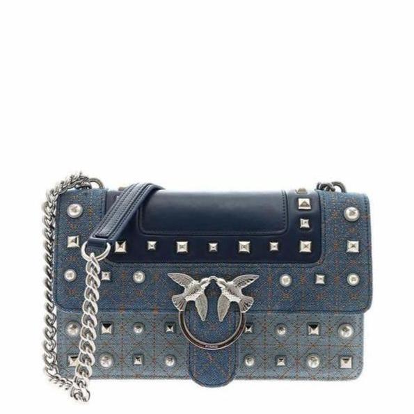 Pinko Love Jeans Mini Bag In Denim Leather Blue – The Most Elegant