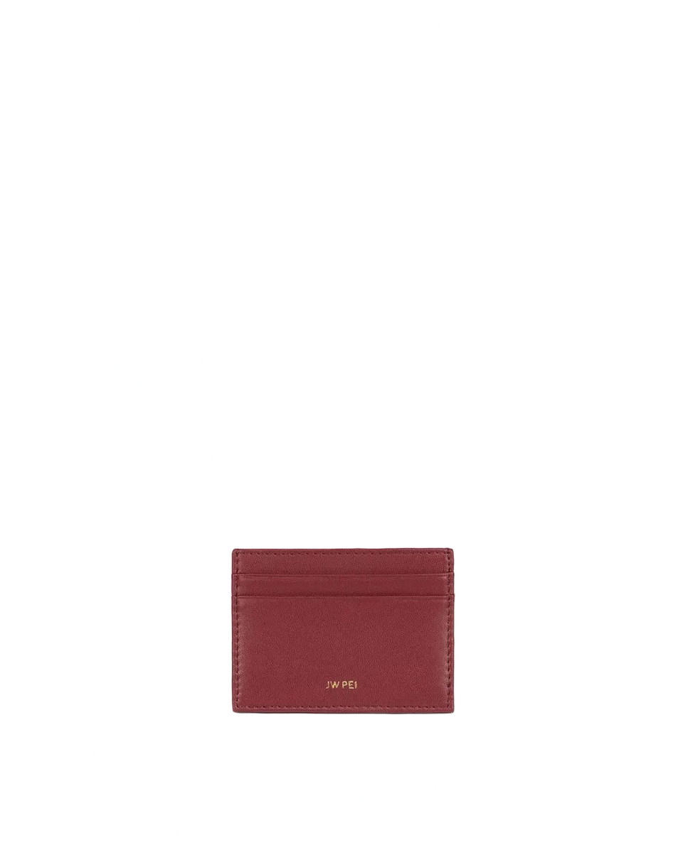 JW PEI Woven Texture Card Holder in Claret
