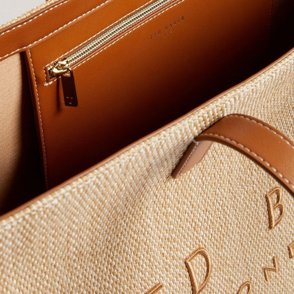 Ted Baker Brown Pallmer-Faux Raffia Large Icon Bag