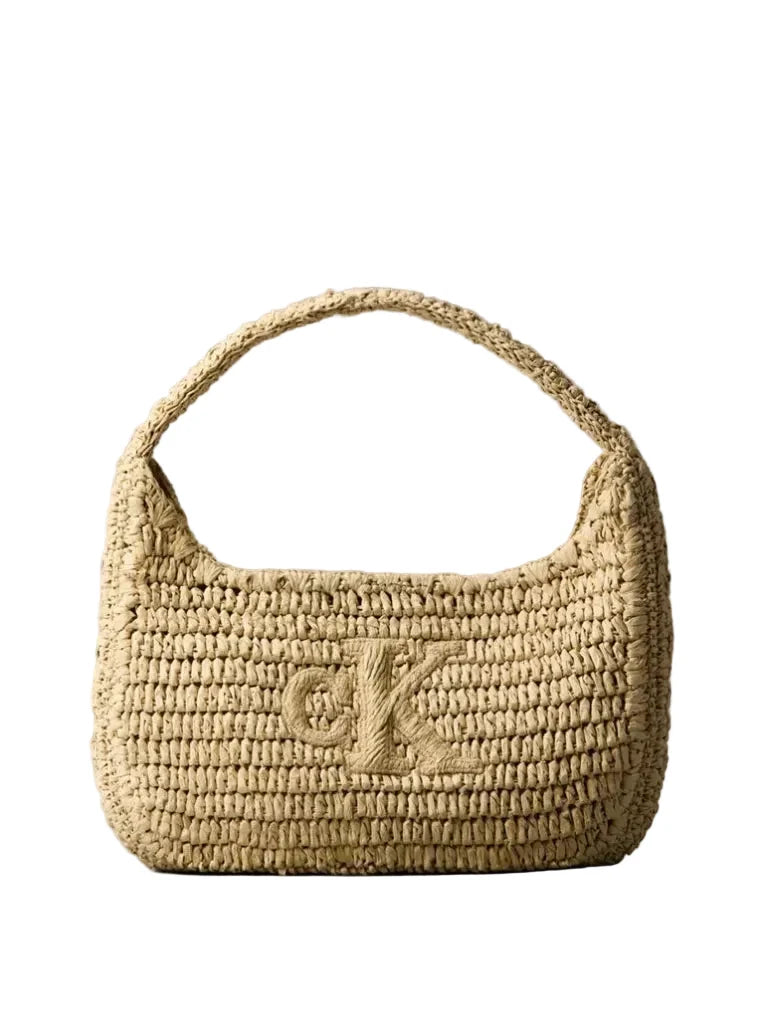 Calvin Klein Raffia Small Shoulder Bag