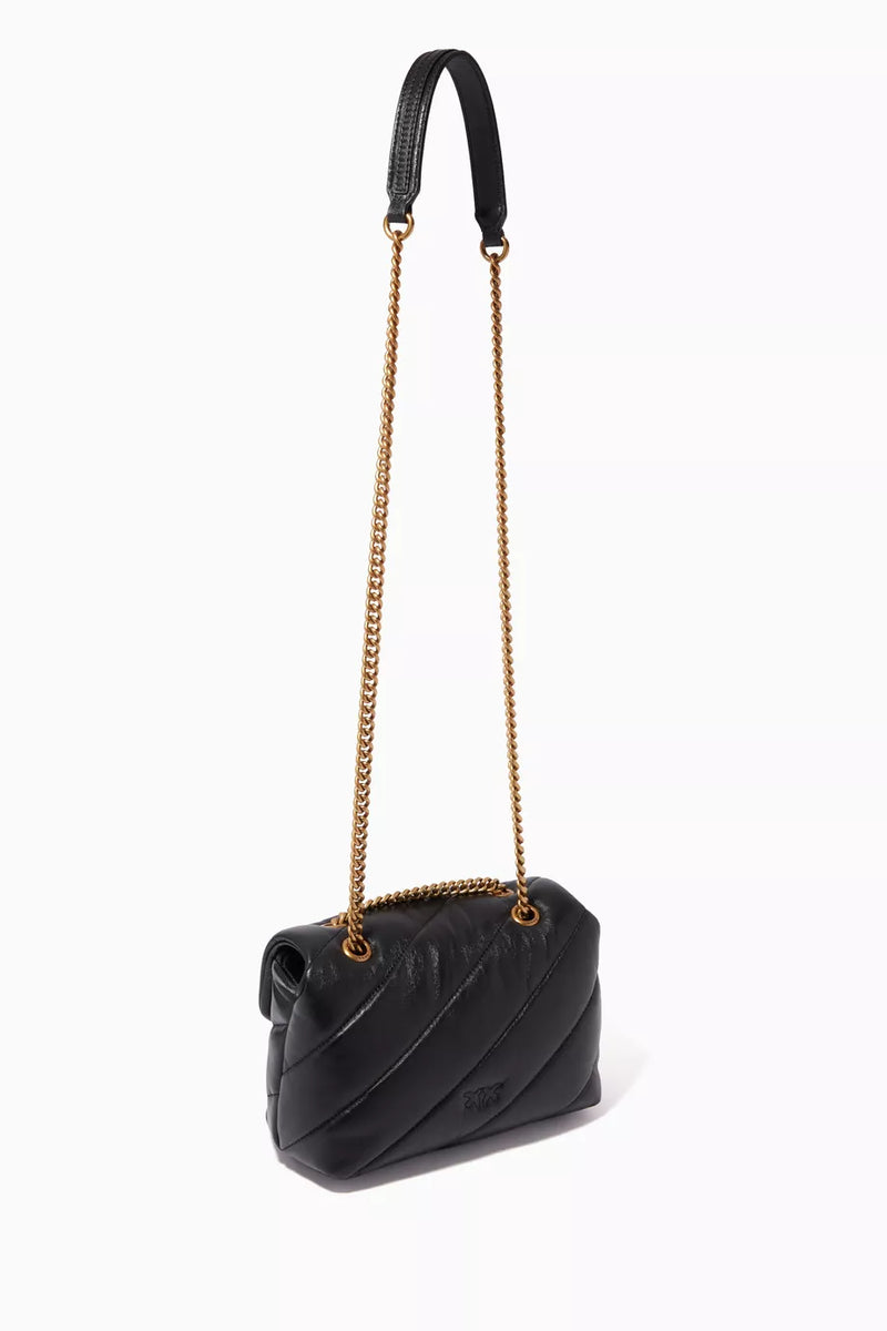 Pinko Love Mini Bag in Nappa Leather with Quilted Puff and Stones
