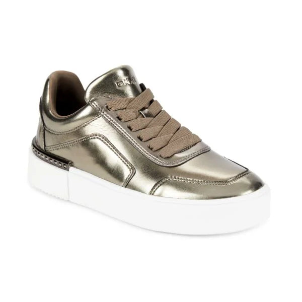 DKNY Beverley Metallic Low Top Platform Sneaker Size 8