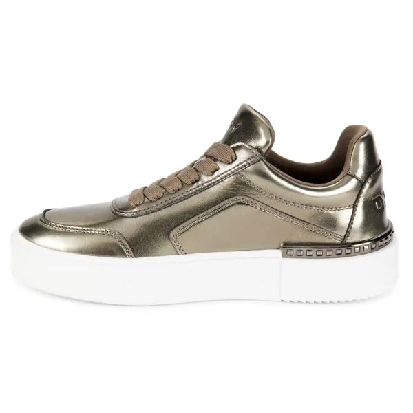 DKNY Beverley Metallic Low Top Platform Sneaker Size 8