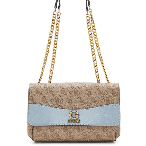 Guess Nell Logo Crossbody Flap Bag, Latte