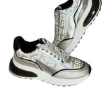 Karl Lagerfeld Paris Logo Metallic Low-Top Sneakers 9M
