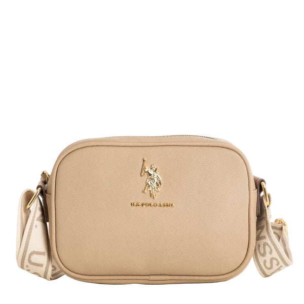 US Polo ASSN Classic Zip Crossbody Bag in Beige