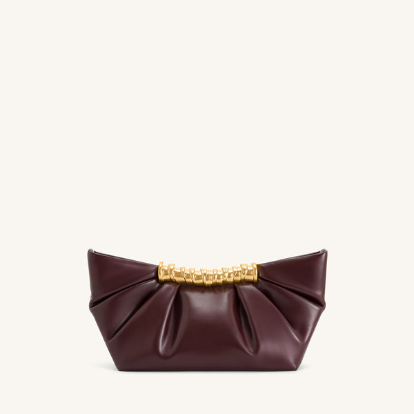 JW PEI Leia Pleated Clutch In Brown