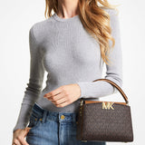 Michael Kors Small Logo and Crocodile Embossed Leather Crossbody Bag