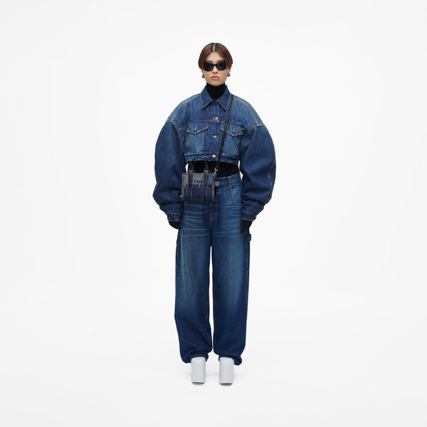 Marc Jacobs
THE DENIM-PRINTED LEATHER MICRO TOTE BAG