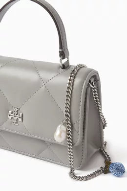 Tory Burch Kira Mini Bag with a Diamond-Patterned Quilted Design & Nappa Leather Chain