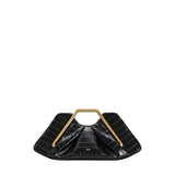 JW PEI Lila Metal Frame Clutch in Black