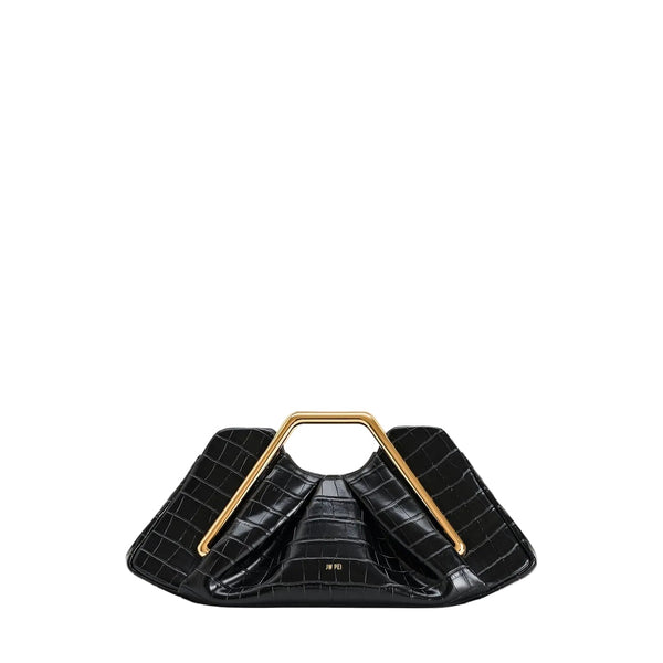 JW PEI Lila Metal Frame Clutch in Black