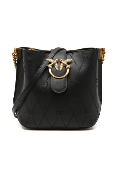 Pinko Leather Bag Love Bucket Wave Logo