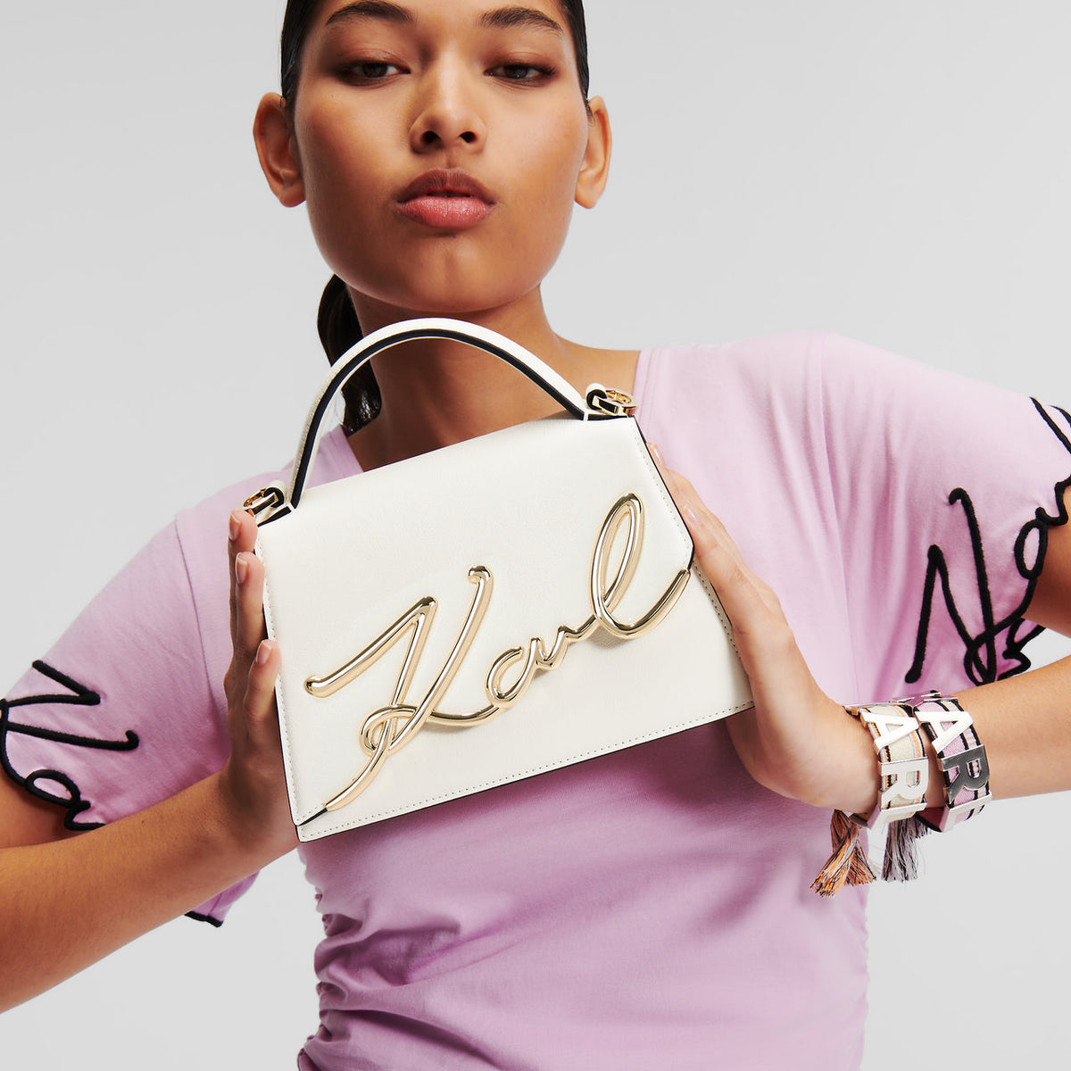Karl Lagerfeld K/ Signature Small Crossbody Bag in White