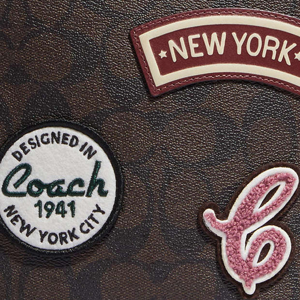 Coach Mini Cally Crossbody In Signature Canvas With Ski Patches