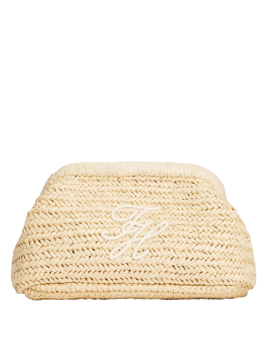 Tommy Hilfiger Braided Clutch Bag Natural Rafia