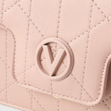 Valentino Bags Melia Satchel Bag with Quilted Design and V Logo In Cipria Pink