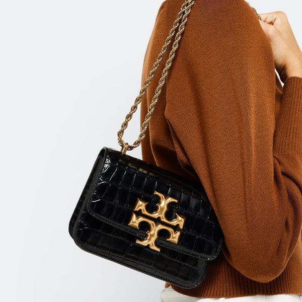 Tory Burch Small Eleanor Bag in Lizard Black