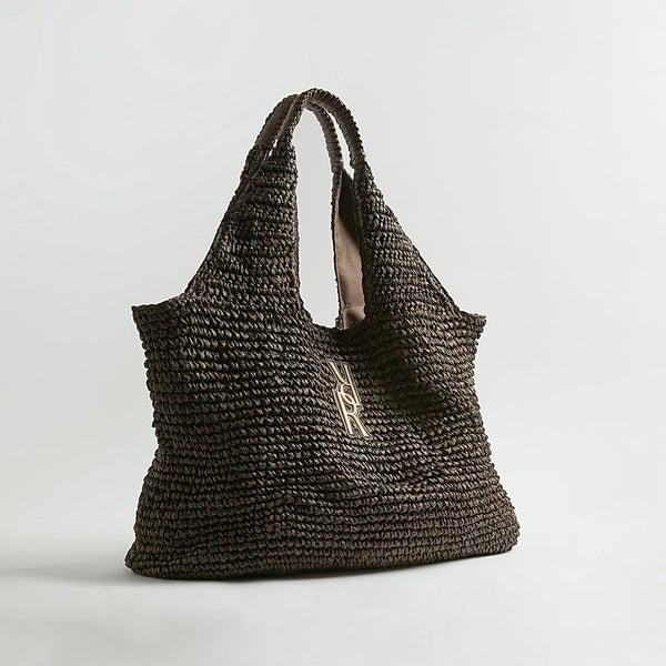 River island Brown Raffia Shopper Bag