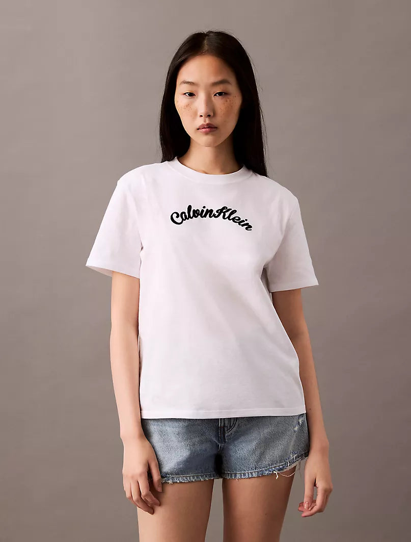 Calvin Klein Felt Logo Script Classic Tee size L
