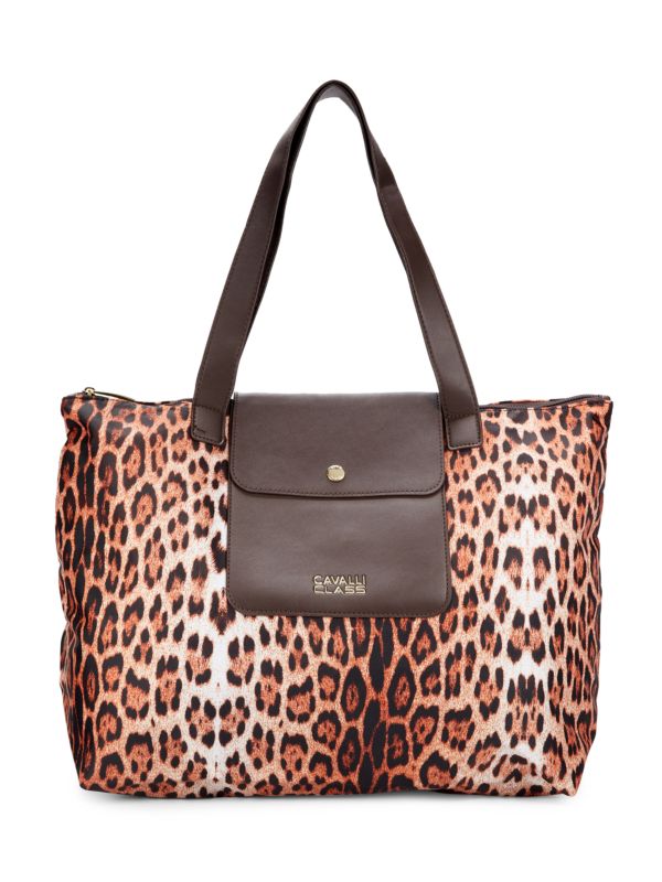 CAVALLI CLASS BY ROBERTO Large Leopard Print Tote