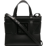 Armani Exchange logo plaque tote bag