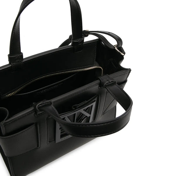 Armani Exchange logo plaque tote bag