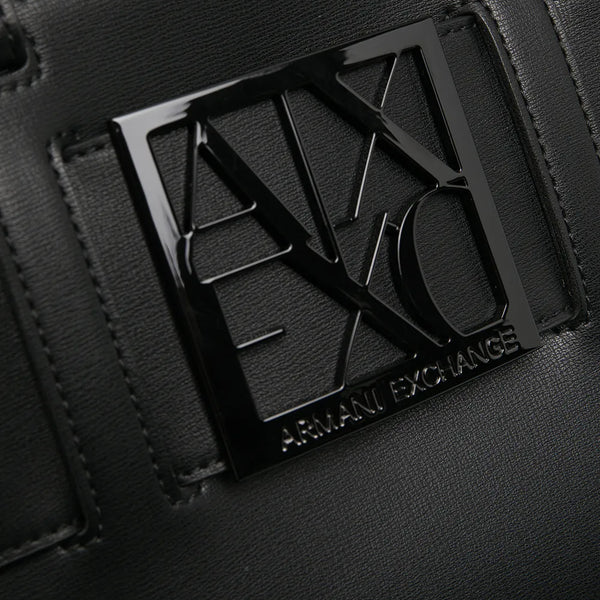 Armani Exchange logo plaque tote bag