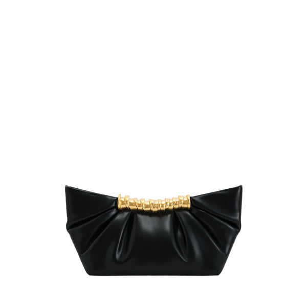 JW PEI Leia Pleated Clutch in Black