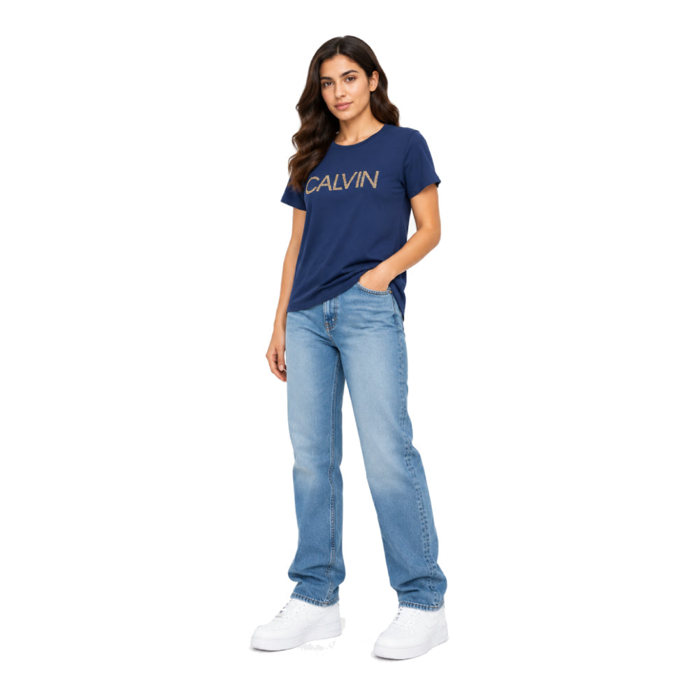 Calvin Klein T-Shirt Blue Glitter Logo
