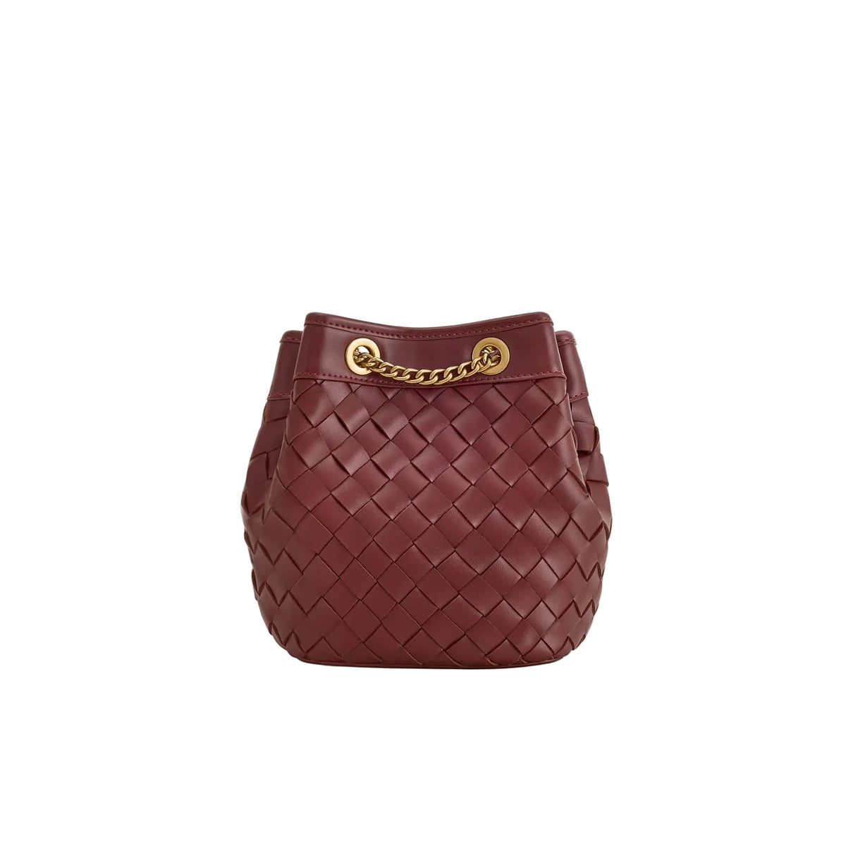 JW PEI Yara Hand Woven Bucket Bag-Burgandy