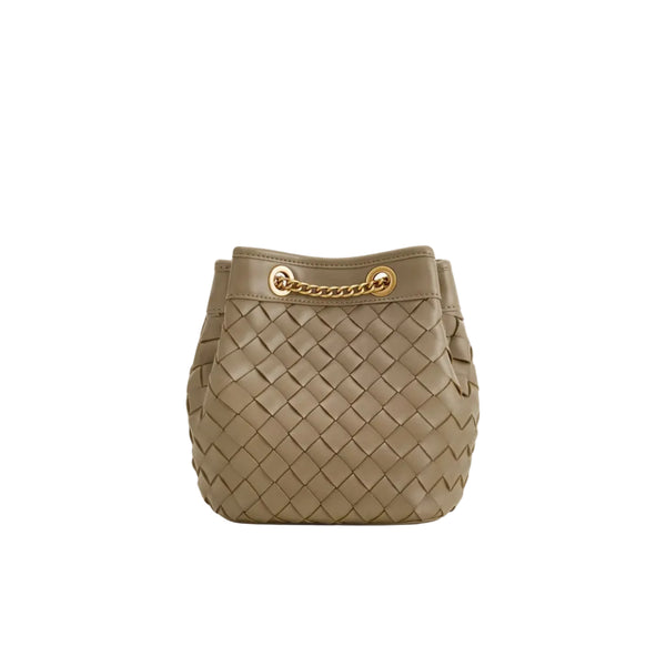 JW PEI Yara hand-woven bucket bag-Taupe