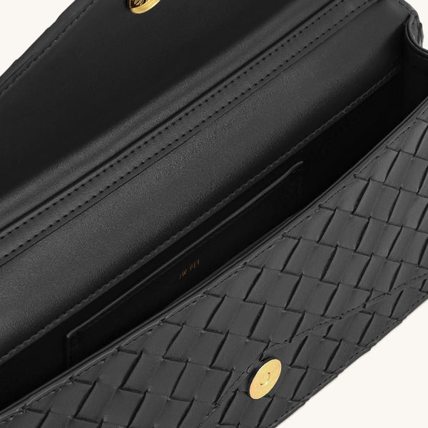 JW PEI Celeste Woven Textured Envelope Top Handle Bag-Black