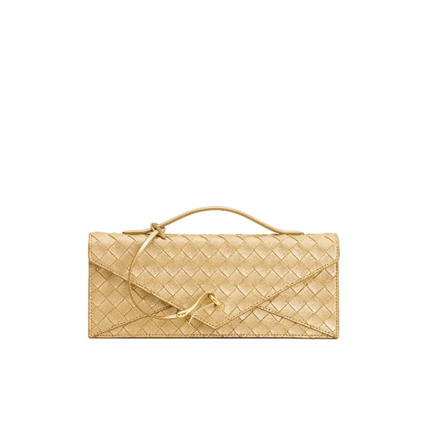 JW PEI Celeste Woven Textured Envelope Top Handle Bag-Gold
