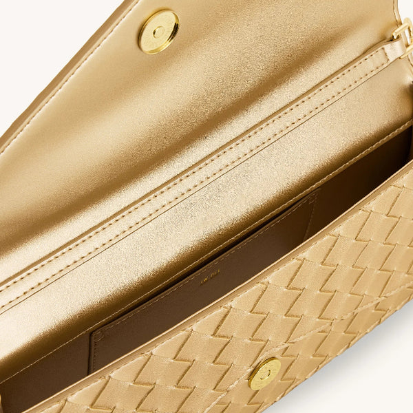 JW PEI Celeste Woven Textured Envelope Top Handle Bag-Gold