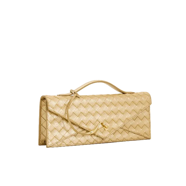 JW PEI Celeste Woven Textured Envelope Top Handle Bag-Gold