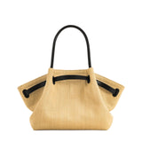 JW PEI Hana Medium Faux Straw Tote Bag in Brown Straw