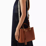 Emporio Armani Small MyEA shopper Bag with Deer Print in Camel