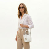DKNY Handbag with Silver Charm in White
