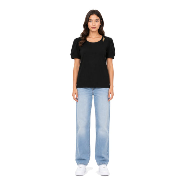 Michael Kors T-Shirt Black With Gold acc