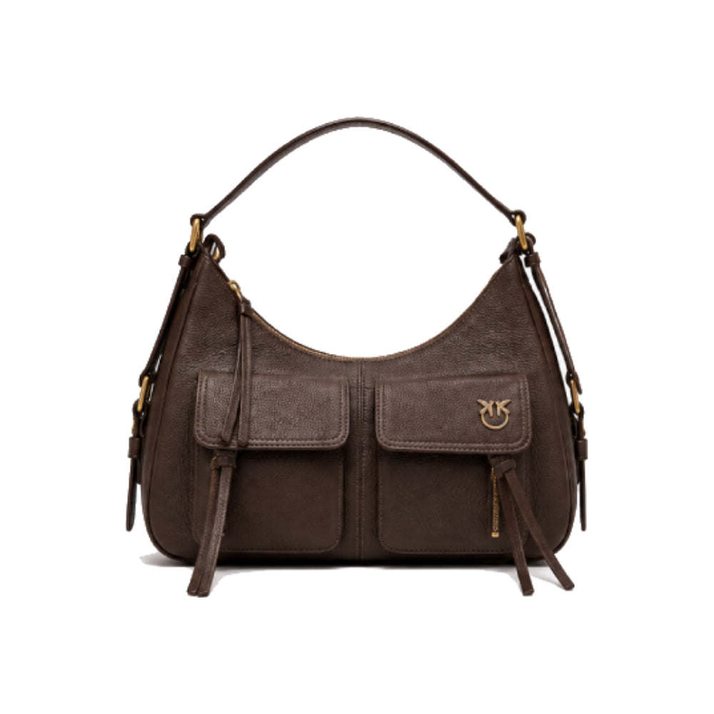 PINKO Cargo Shoulder Bag In Dark Brown