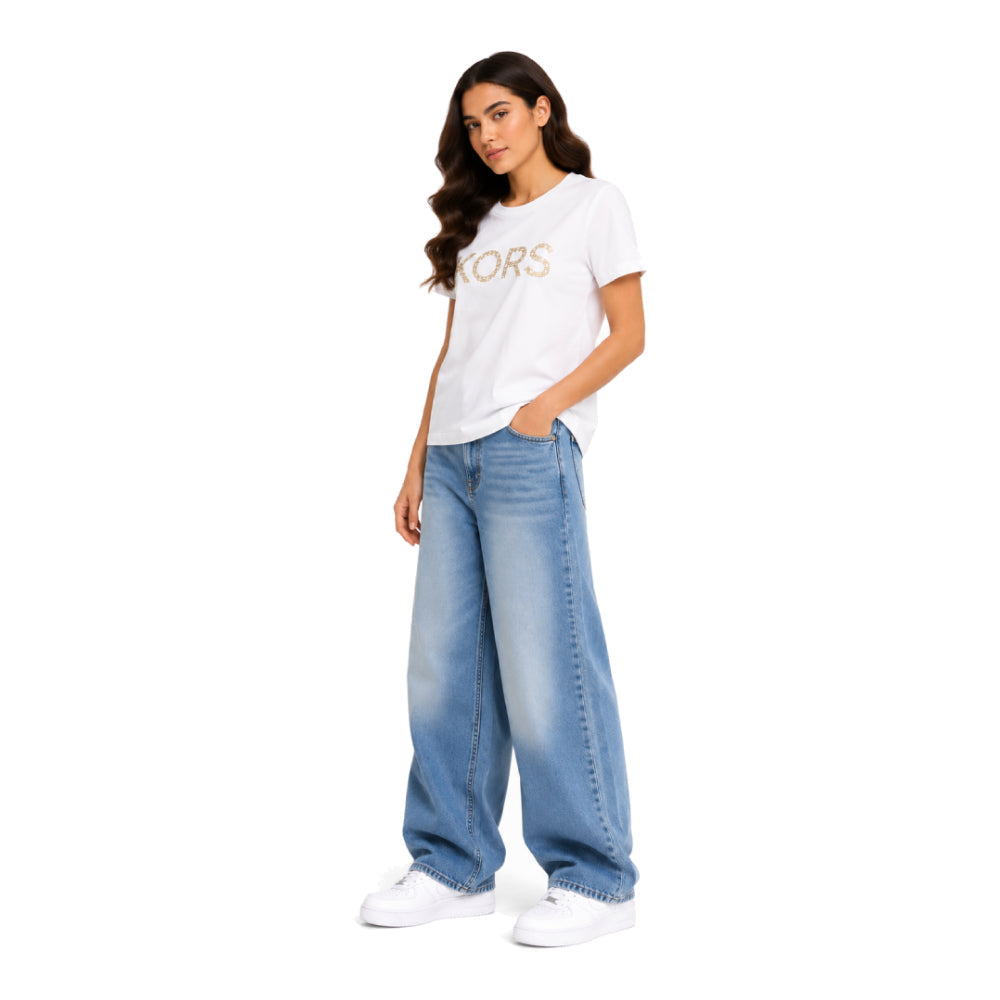 Michael Kors T-Shirt White Gold logo