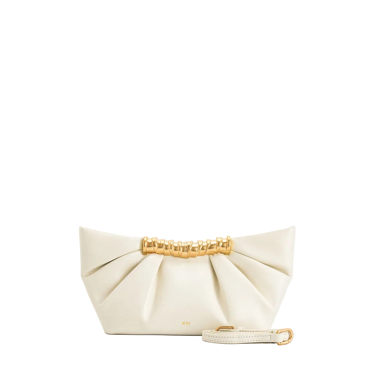 JW PEI Leia Pleated Clutch in White