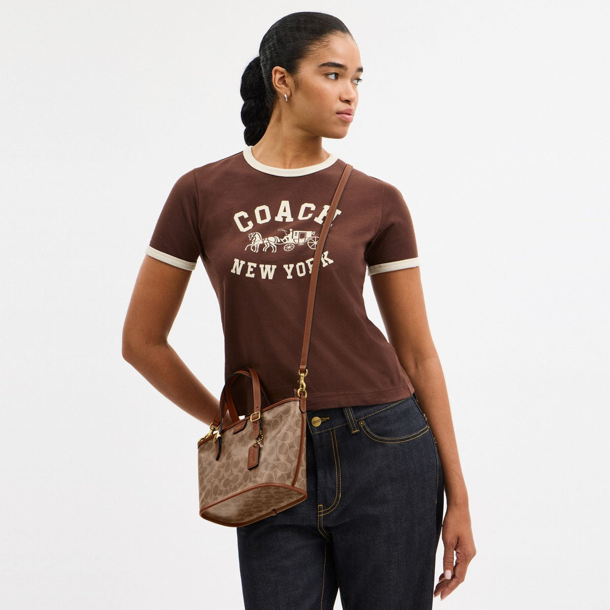 COACH TAXI TOTE BAG 21 IN SIGNATURE CANVAS