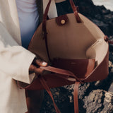 Polene Cyme edition textured cognac