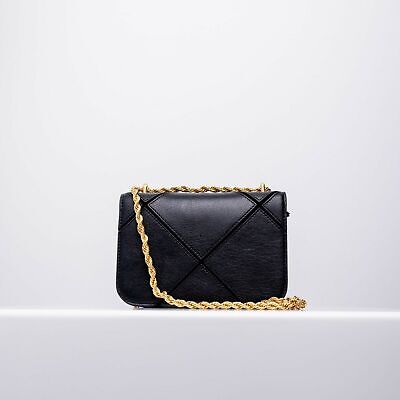Tory Burch Eleanor Diamond Quilted Mini Black Camera Shoulder