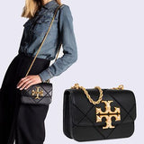 Tory Burch Eleanor Diamond Quilted Mini Black Camera Shoulder