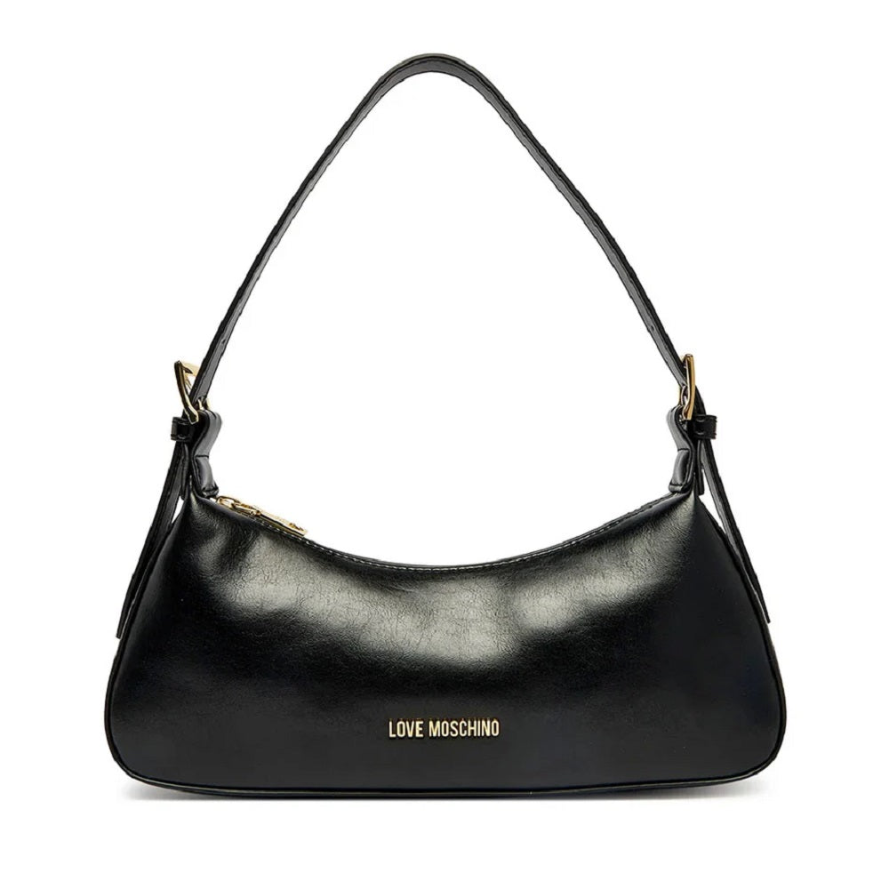 Love Moschino Soft Leather Shoulder Bag in Black