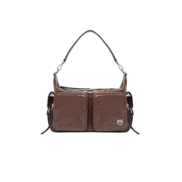 PINKO Cargo Shoulder Bag In Dark Brown